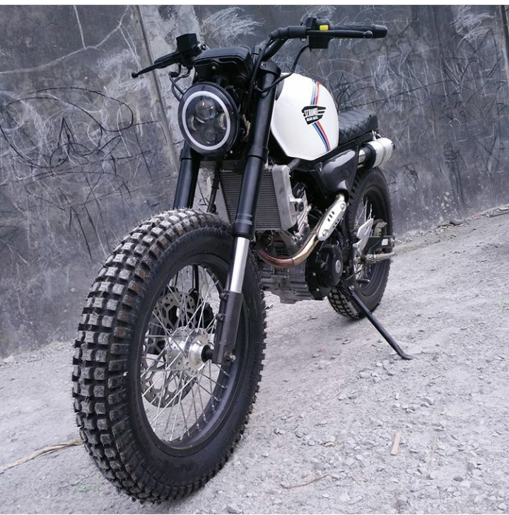  Modifikasi  GSX  S150  jadi Scrambler ngeri sedaap cxrider com