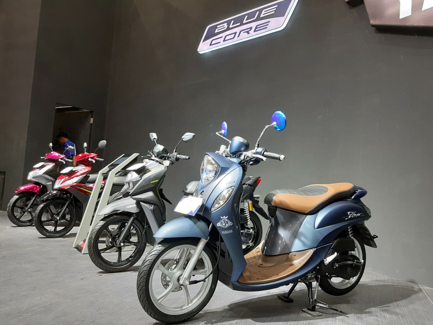 motor-motor yamaha di event indonesia motorcycle show (imos) 2018 (2